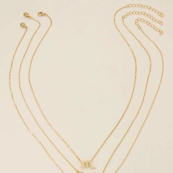 🆕 Scorpio Zodiac Sign Constellation Stackable Necklaces 3pc - Picture 3 of 3